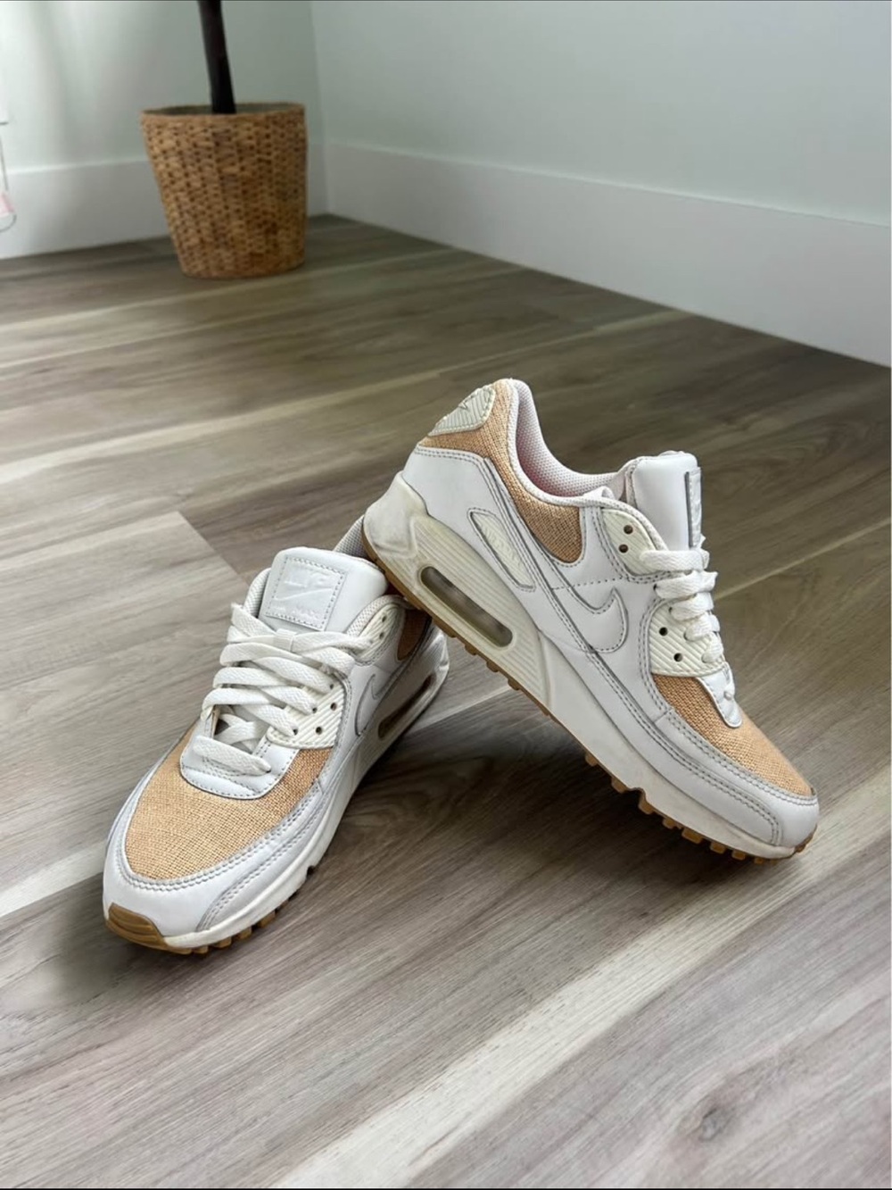 Nike Air Max 90 “Burlap” Cream & White Casual Sneakers